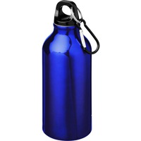 Металлическая бутылка OREGON с карабином под нанесение логотипа, 400 мл., d6,6 x 17,6 см, синий