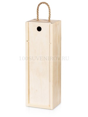 Фото Подарочная деревянная коробка-футляр для бутылки CELEBRATE под гравировку логотипа, 12 х 10,2 х 35,5 см, внутренний размер 9,5 х 9 х 32,5 см (натуральный)