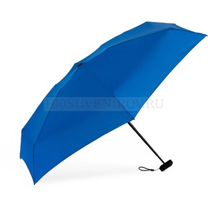 Фото Самый компактный складной зонт Compactum механический, d91 х 48,5 см, в сложенном виде 6,7 х 4,5 х 15 см. Предусмотрено нанесение логотипа на купол.  (синий)