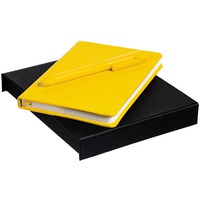 Бизнес-набор CLUSTER MINI: блокнот А6 в клетку, ручка шариковая в подарочной коробке, желтый