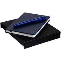 Бизнес-набор CLUSTER MINI: блокнот А6 в клетку, ручка шариковая в подарочной коробке, синий