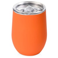 Вакуумная термокружка Sense Gum, непротекаемая крышка, soft-touch, оранжевый