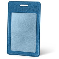 Кожаный чехол для пропуска с отделением для карты FAVOR под нанесение логотипа, 6,4 х 10,5 х 0,2 см, синий
