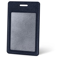 Кожаный чехол для пропуска с отделением для карты FAVOR под нанесение логотипа, 6,4 х 10,5 х 0,2 см, темно-синий