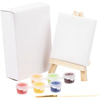 Набор для рисования CREATE для юного художника: краски - 6 шт, мольберт, холст, кисточка. 