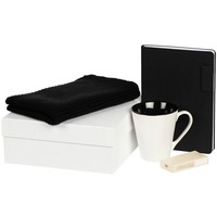 Корпоративный набор PASTELS в коробке с наполнителем: недатированный ежедневник, шарф, Кофейные зерна в шоколадной глазури, кружка. 