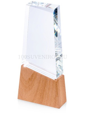Фото Награда KONIX из стекла и дерева, 9,4 х 3,6 х 20,8 см (прозрачный, дерево)