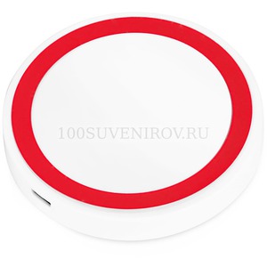 Фото Беспроводное зарядное устройство Dot, 5 Вт (белый, красный)