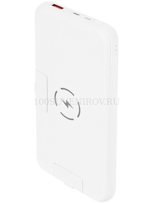 Фото Стильный внешний беспроводной аккумулятор NEO Wireless PD, 10000 mAh, 15,6 x 7,8 x 1,4 см. Предусмотрено нанесение логотипа.  «Rombica» (белый)