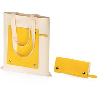 Складная хлопковая сумка для шопинга GROSS с карманом, 180 г/м2, макс.нагрузка 10 кг., 35 х 42см, ручки 2,5 х 60 см.