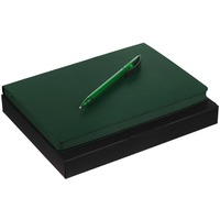 Велком-набор для сотрудника FREDO: недатированный ежедневник, ручка в коробке, зеленый. Предусмотрено нанесение логотипа.