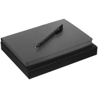 Велком-набор для сотрудника FREDO: недатированный ежедневник, ручка в коробке, серый. Предусмотрено нанесение логотипа.