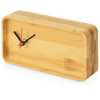 Сувениры из дерева - настольные часы из бамбука Squarium под гравировку логотипа, 16,2 х 8,4 х 3,7 см