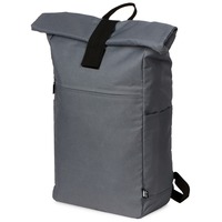 Вместительный рюкзак VEL для ноутбука 15 из переработанного пластика с застежкой велкро (липучкой) под печать логотипа, 48 х 28 х 13 см