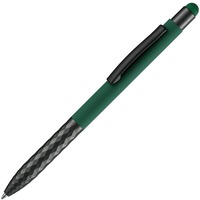 Ручка шариковая со стилусом Digit Soft Touch, зеленая