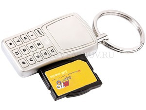 Фото Брелок «Мобильный телефон» с отделением для SIM-карт (серебристый)