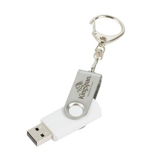 Фотография лазерная гравировка по металлу: USB-флеш-карта на 8 Гб, белая