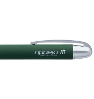 Фотография лазерная гравировка: Ручка шариковая Arc Soft Touch, зеленая