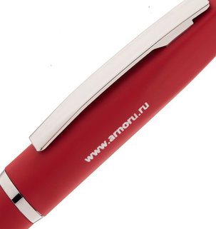 Фотография лазерная гравировка: Ручка шариковая Bolt Soft Touch, красная