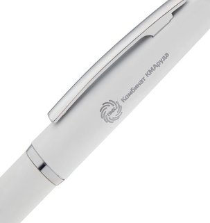 Фотография лазерная гравировка: Ручка шариковая Bolt Soft Touch, белая