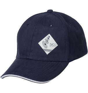 Фотография шелкотрансфер кепки: Бейсболка UNIT GENERIC, темно-синяя с белым кантом