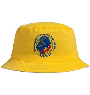 Фотография шелкотрансфер кепки: Панама Unit Summer двусторонняя, желтая с серым