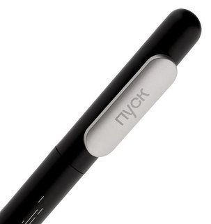 Фотография тампопечать: Ручка шариковая Slider Silver, черная