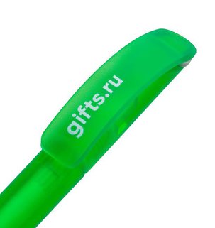 Фотография уф-печать: Ручка шариковая Prodir DS3 TFF Ring, светло-зеленая с серым